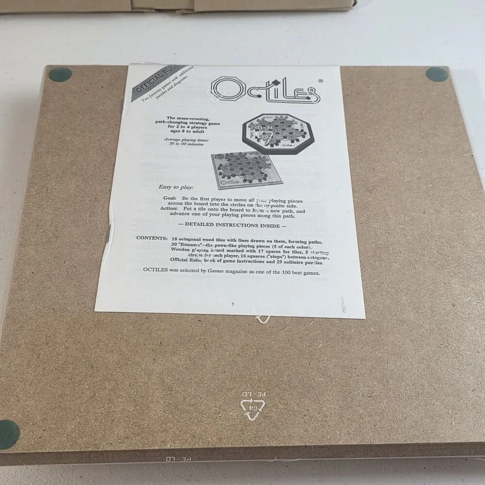 Vintage New Sealed Pin International Octiles Wood Tiles Board Game Labyrinth NIB